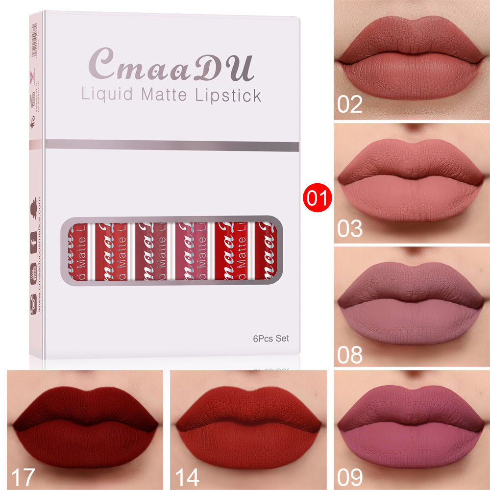 6 Boxes Of Matte Non-stick Cup Waterproof Lipstick - Swefashionstore