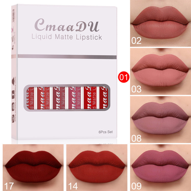 6 Boxes Of Matte Non-stick Cup Waterproof Lipstick - Swefashionstore