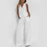 Summer Vest Suits V-neck Straight Trousers - Swefashionstore