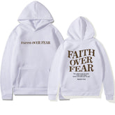 Faith Over Fear Christian Hoodie - Inspirational Hoodie for Daily Motivation - Swefashionstore