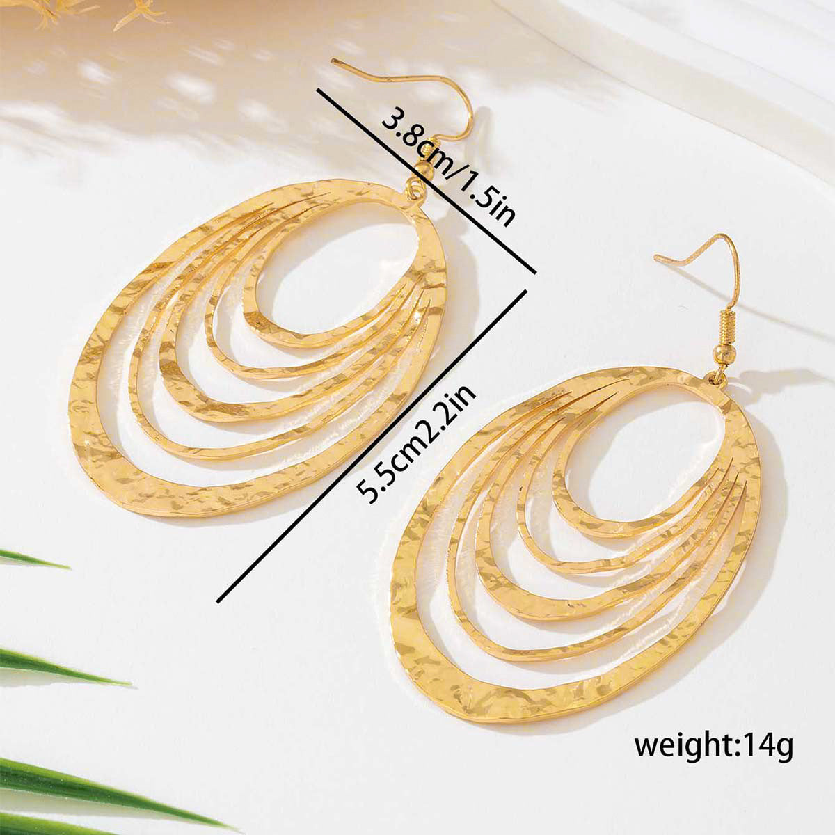European Fashion Elegant 3 Layer Hollow Earrings