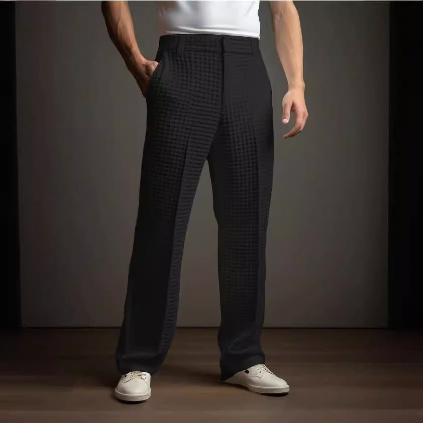 CASUAL Versatile Business Straight Men's Waffle SUIT Pants