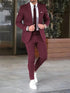 Two-piece Solid Color Slim-fit Coat Suit Pants - Swefashionstore