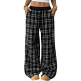 Retro Plaid Loose Casual Pants Fashion Sports Straight Pants - Swefashionstore