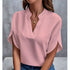 SUMMER Short-sleeved CHIFFON V-neck Shirt - Swefashionstore