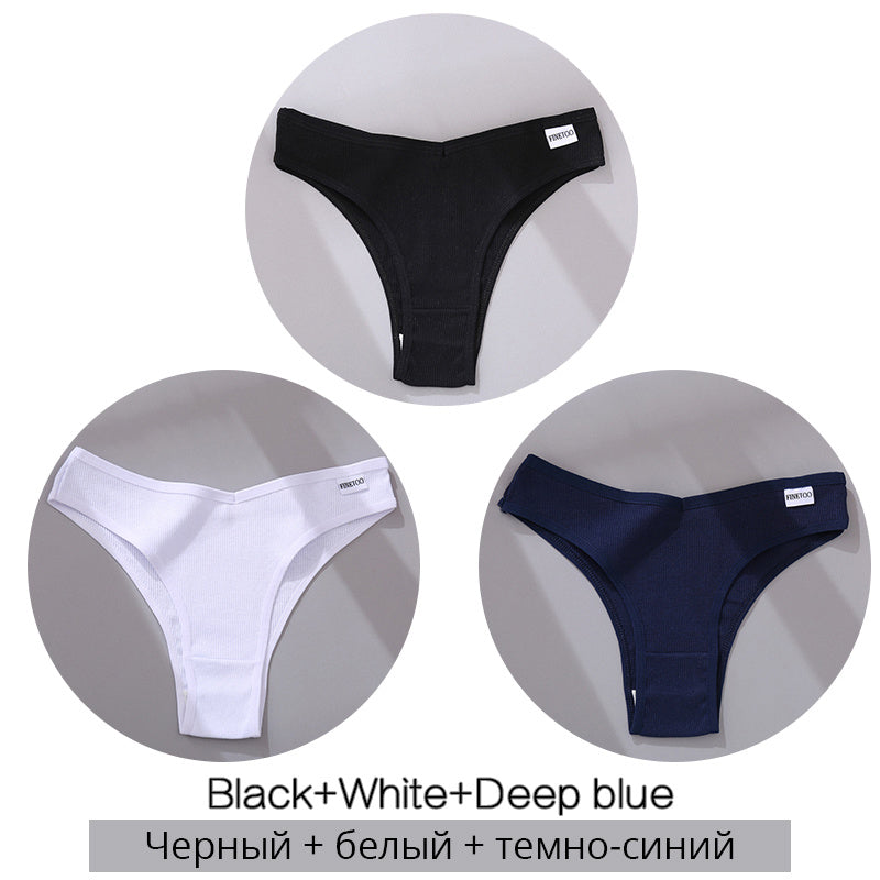 Bestseller 3Pcs Women Cotton-Thong Underwear - Swefashionstore