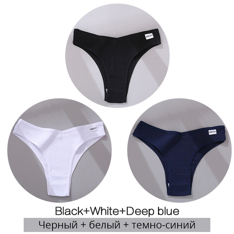 Bestseller 3Pcs Women Cotton-Thong Underwear - Swefashionstore