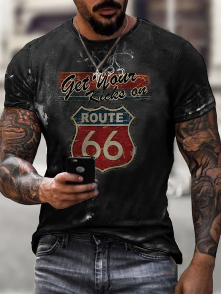 Round Neck Digital Print SLIM Pullover Men&