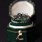 Floral Wedding Ring Band for Women in 18K, 14K Gold & S925 Silver with Diamond - Swefashionstore