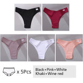 5Pcs Set Women Panties Cotton Underwear M-XL Comfo - Swefashionstore