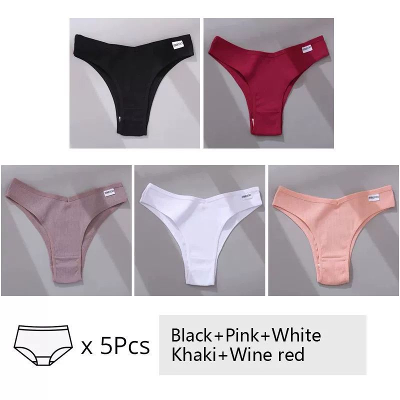 5Pcs Set Women Panties Cotton Underwear M-XL Comfo - Swefashionstore