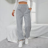 Simple Straight Casual Pants High Top Sports Fleece-lined Trousers - Swefashionstore