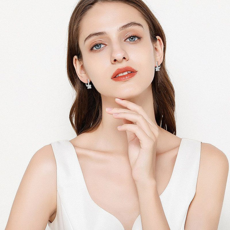 Moissanite Earrings S925 Sterling Silver - Swefashionstore