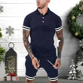 Mens Short Sets 2 Piece Outfits Polo Shirt - Swefashionstore