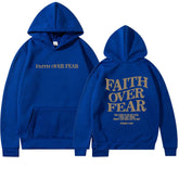 Faith Over Fear Christian Hoodie - Inspirational Hoodie for Daily Motivation - Swefashionstore
