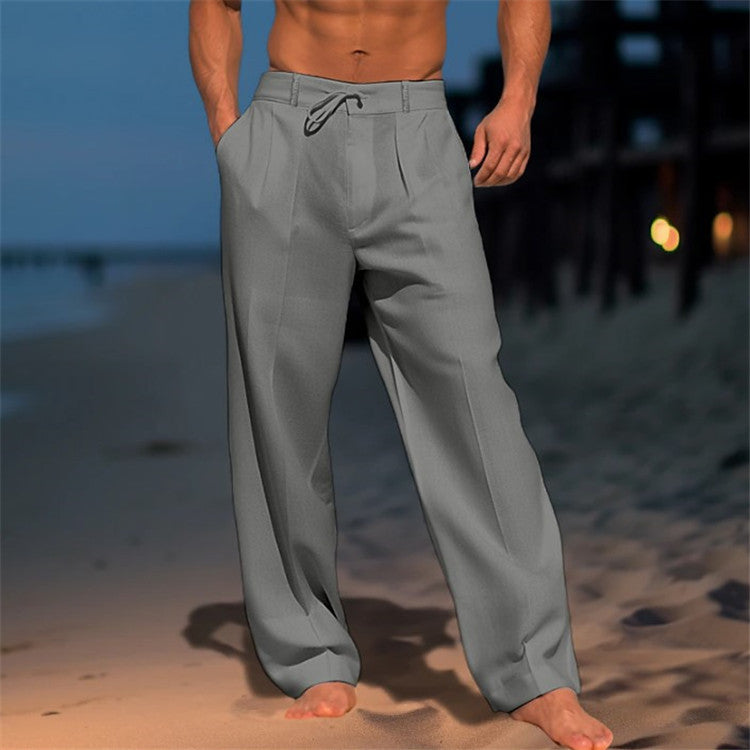 Casual Wide-Leg Straight Pants With Pockets For Men - Swefashionstore