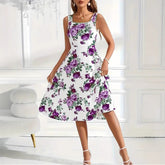 SLIM-FIT Suspender Dress Fashionable Flower Print - Swefashionstore