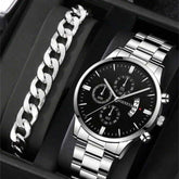 Quartz 10mm Steel Watch with Calendar Function - Swefashionstore