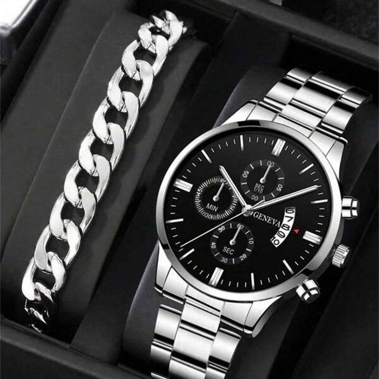 Quartz 10mm Steel Watch with Calendar Function - Swefashionstore