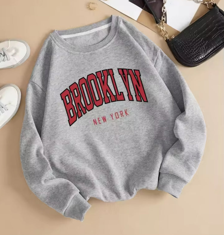 Personality Trend Printed Crew Neck Sweatshirt Women - Swefashionstore