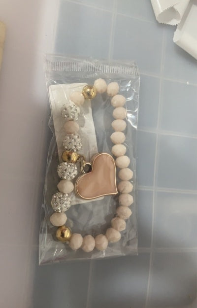ELASTIC Crystal & Bangle HEART Bracelets