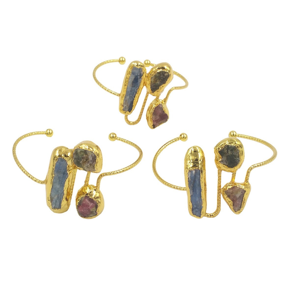 Classical Design Irregular Tourmaline Blue Stone Adjustable Bracelet - Swefashionstore