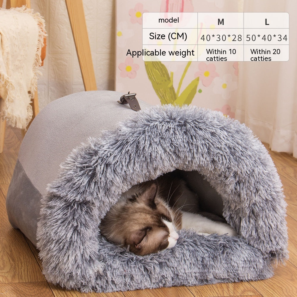 New Splice Portable Pet Nest Portable Autumn And Winter Warm Dog Nest Moisture-proof Long Fur Cat Nest Cross Border Pet Nest - Swefashionstore