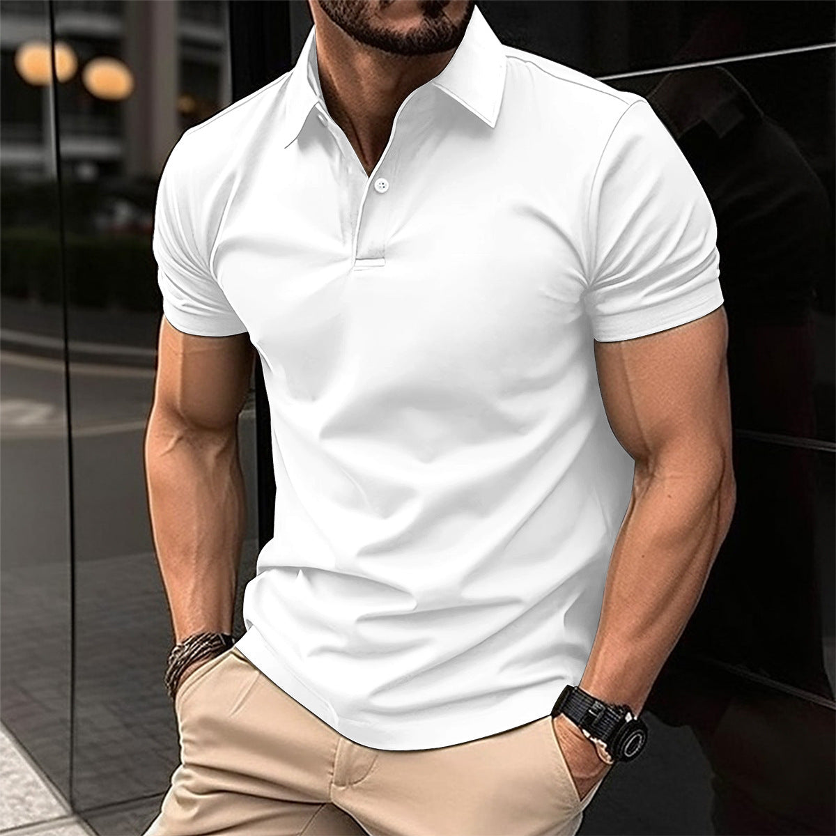 Summer Short Sleeve Polo Shirt - Swefashionstore