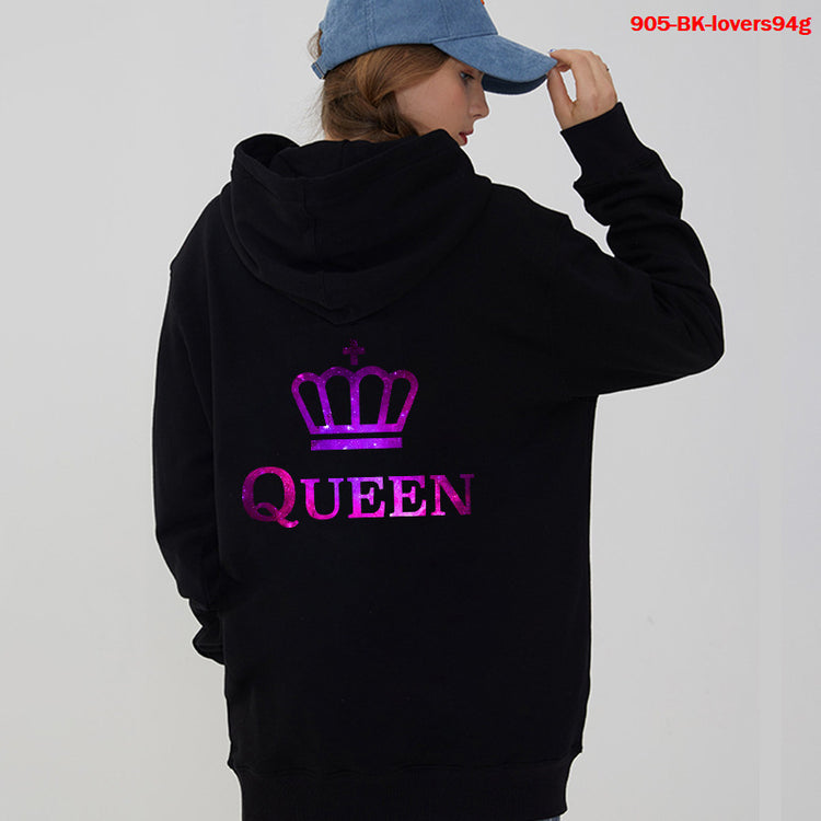 Women Hoodies King Queen Printed Sweatshirt Lovers - Swefashionstore