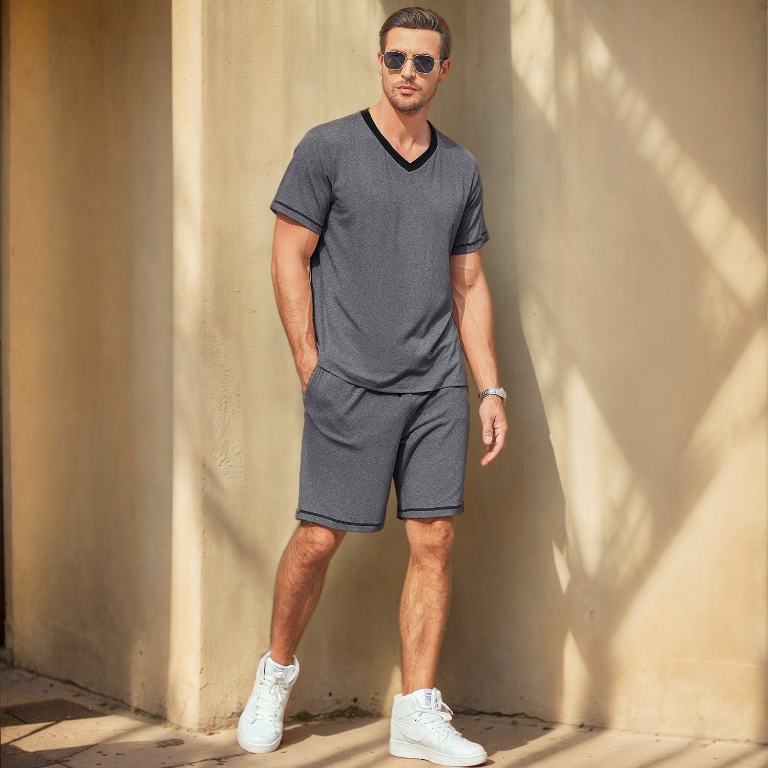 SUMMER Casual Suit Short-sleeved Shorts Two-piece Set - Swefashionstore