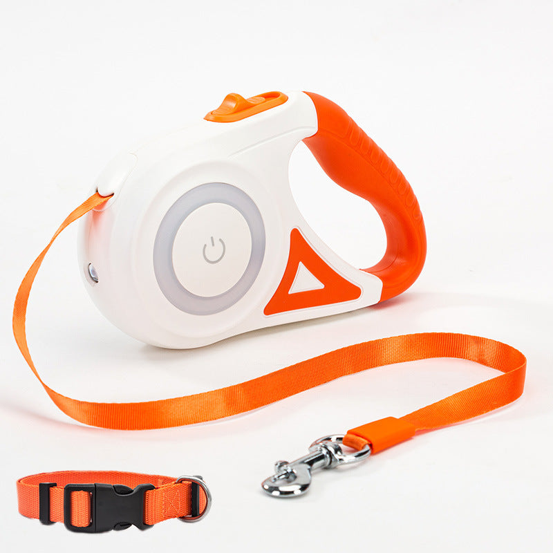 Automatic Retractable Leash Dog Collar Spotligh