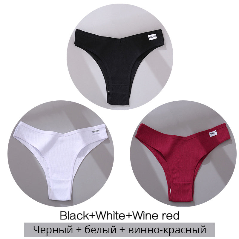 Bestseller 3Pcs Women Cotton-Thong Underwear - Swefashionstore