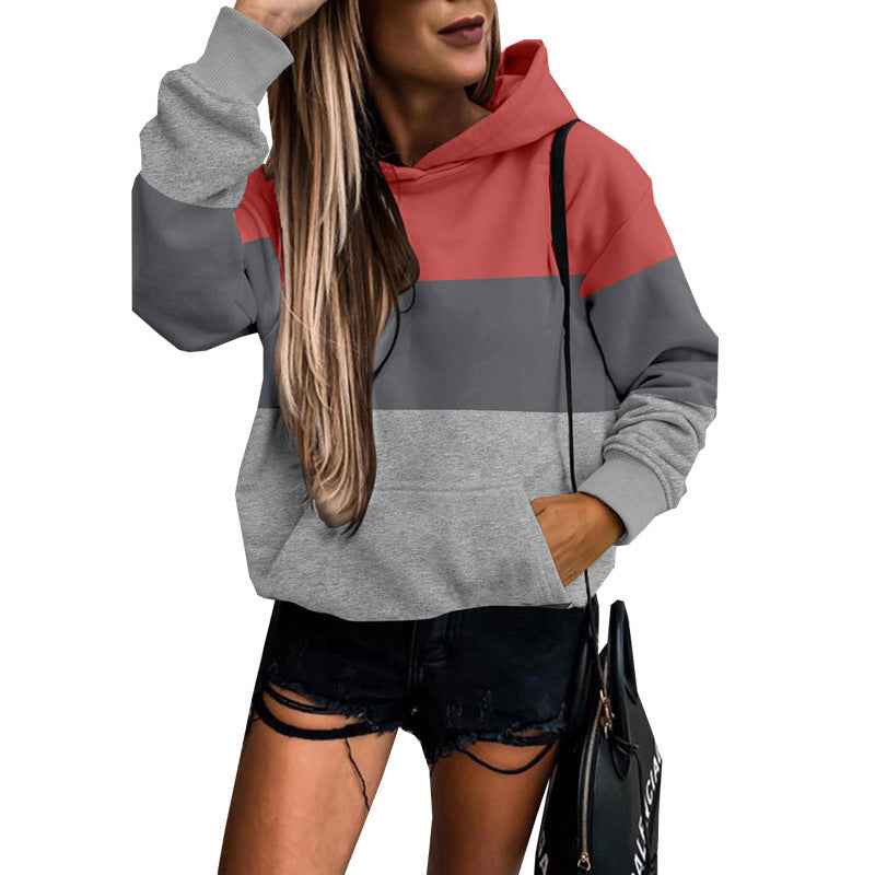 Casual All-match Contrast Color Sweatshirt