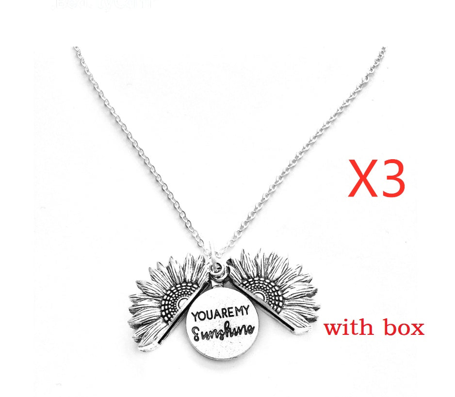 Sunflower Double Lettering Necklace - Swefashionstore