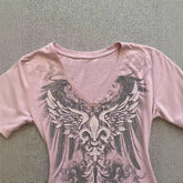 American Retro V-neck Short Sleeve - Swefashionstore