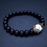Fashion Alloy Crown Tiger Eye Bead Elastic Bracelet - Swefashionstore