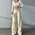 Knitted High Waist Contrast Color Loose Trousers - Swefashionstore