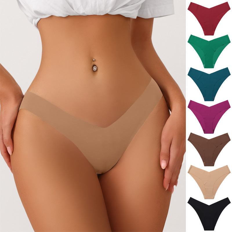 Seamless Ice Silk Underwear For Women With V-shaped Waistband - Swefashionstore