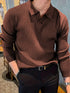 Lapel Texture Stretch Slim Knit Polo Shirt - Swefashionstore