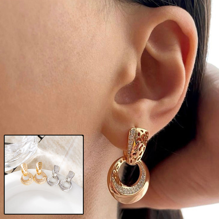 Hollow Round Moon Rose Earrings For Women - Swefashionstore