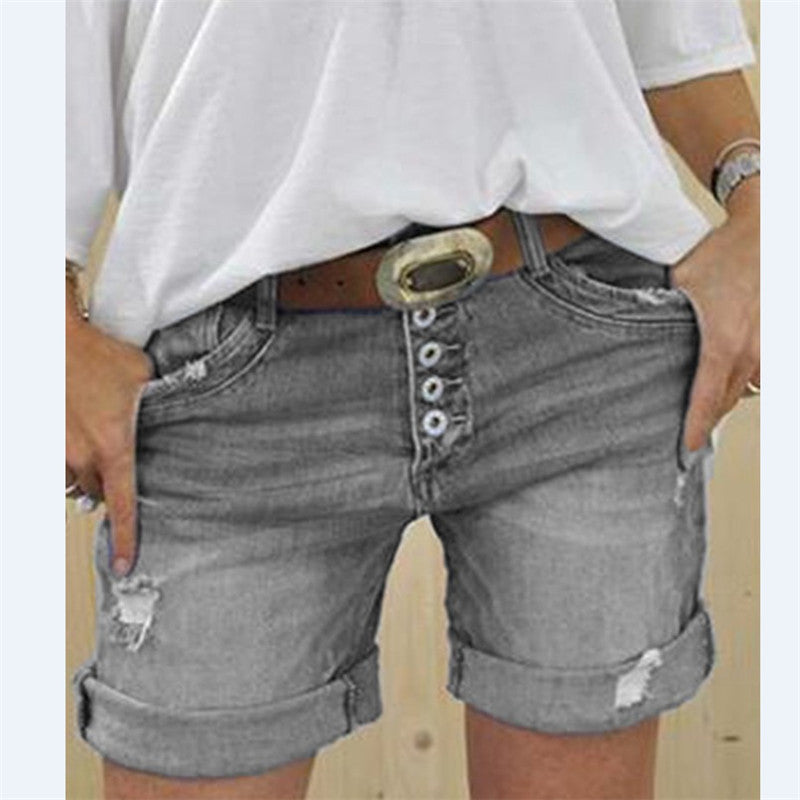 NEWCOMER Shorts DENIM Straight Black Dark COTTON Shorts