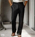 Double Pleated Fashion Casual Straight Trousers - Swefashionstore