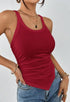 SOLID Ruched Hanky Hem Tank TOP - Swefashionstore