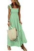 Summer Plaid Print Pleated Ruffle Dress INS Fashion Sleeveless A-line Swing Beach Dress Women&
