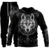 Newcomer Wolf Print Tracksuit Men Sportswear Hooded Sweatsuit - Swefashionstore