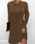 Long Sleeve Hooded Pullover Knitted Dress For Women - Swefashionstore