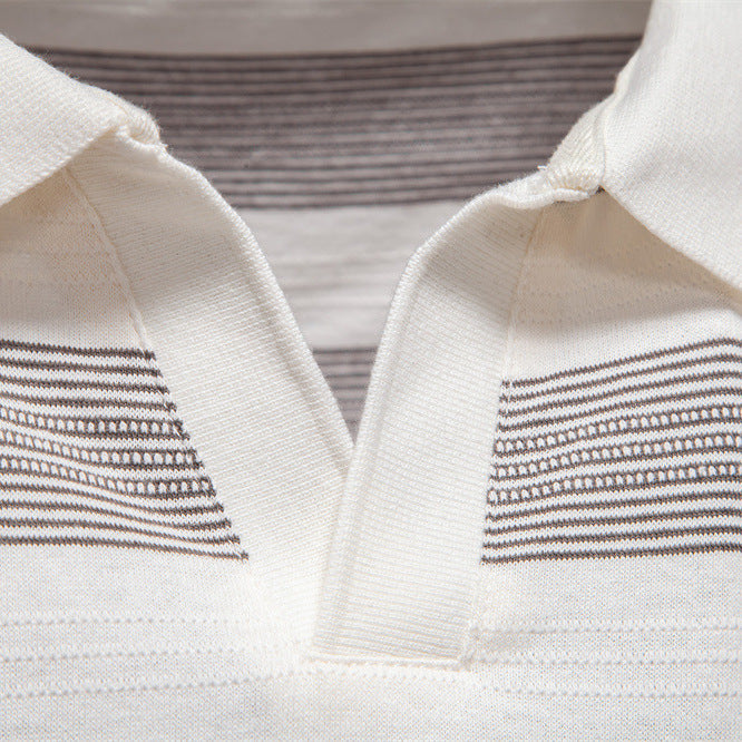 SUMMER Striped Lapel Men&