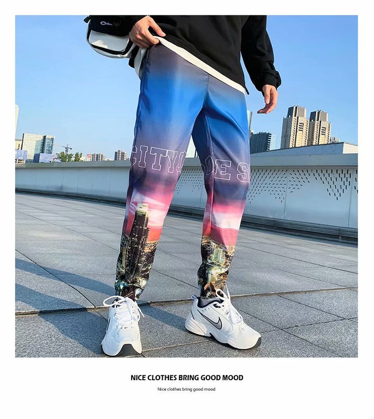 TRENDY Nine Pants Gradient Color Trousers For Men - Swefashionstore