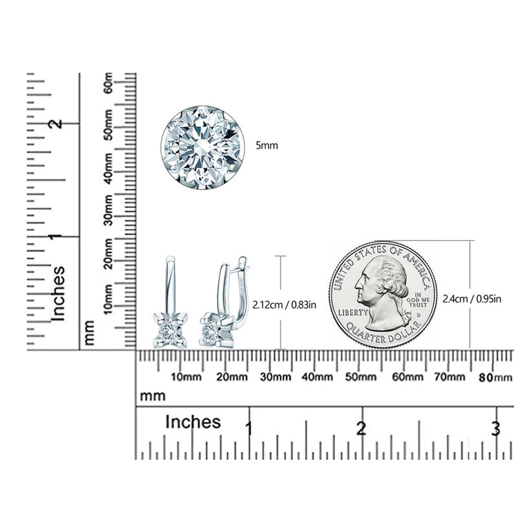 Moissanite Earrings S925 Sterling Silver - Swefashionstore