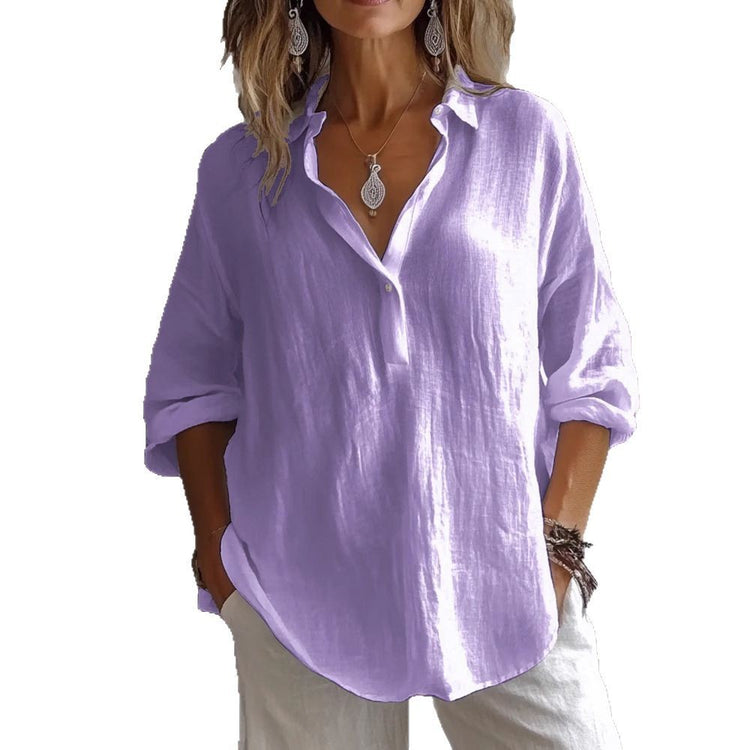 Fashion Long-sleeved Lapel Pullover Shirt - Swefashionstore